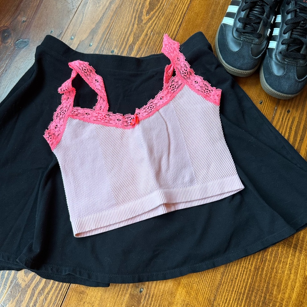 Urban Outfitters Pink Lace Trimmed Tank 💕